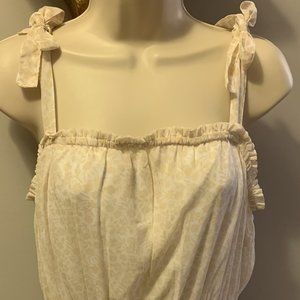 NWT Tan/White Floral Full Length Dress by Joyana